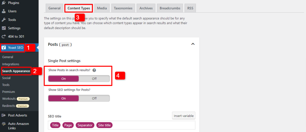 how to remove noindex tag in wordpress
