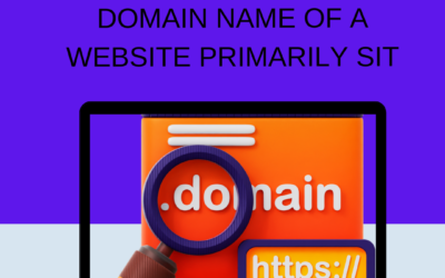 Where does the domain name of a website primarily sit